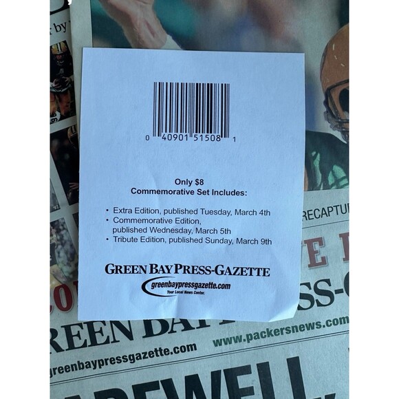Brett Favre 2008 Retirement Newspaper Set Green Bay Press Gazette - Picture 6 of 12